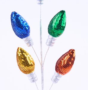 Styro/Sequin Light Bulb Pick x 5