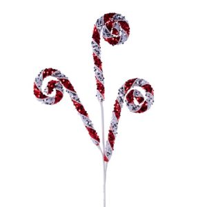31"L Sequin/Foam Coil Spray - Red/White