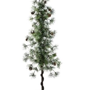 34"H Snowy Ming Pine Tree W/Burlap Base
