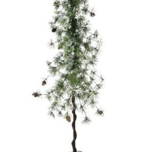 46"H Snowy Ming Pine Tree W/Burlap Base