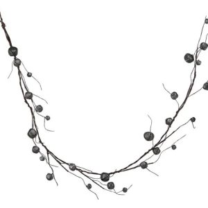 Jingle Bell/Curly Twig Garland - Pewter/Black