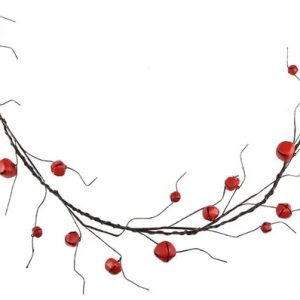 Jingle Bell/Curly Twig Garland - Matte Red